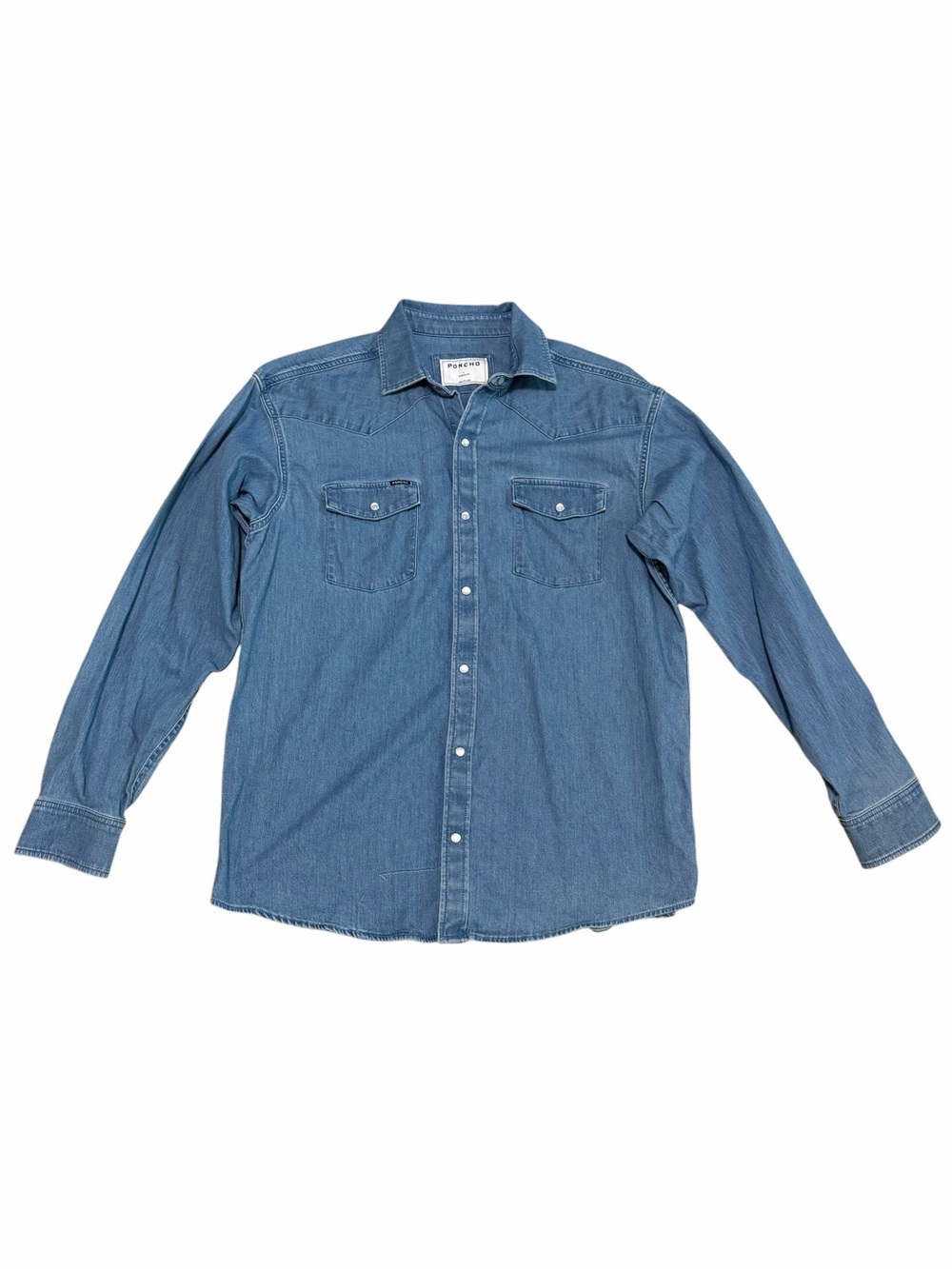 Poncho Men's The Fort Davis Western Shirt | Medium Wash | Large Regular
